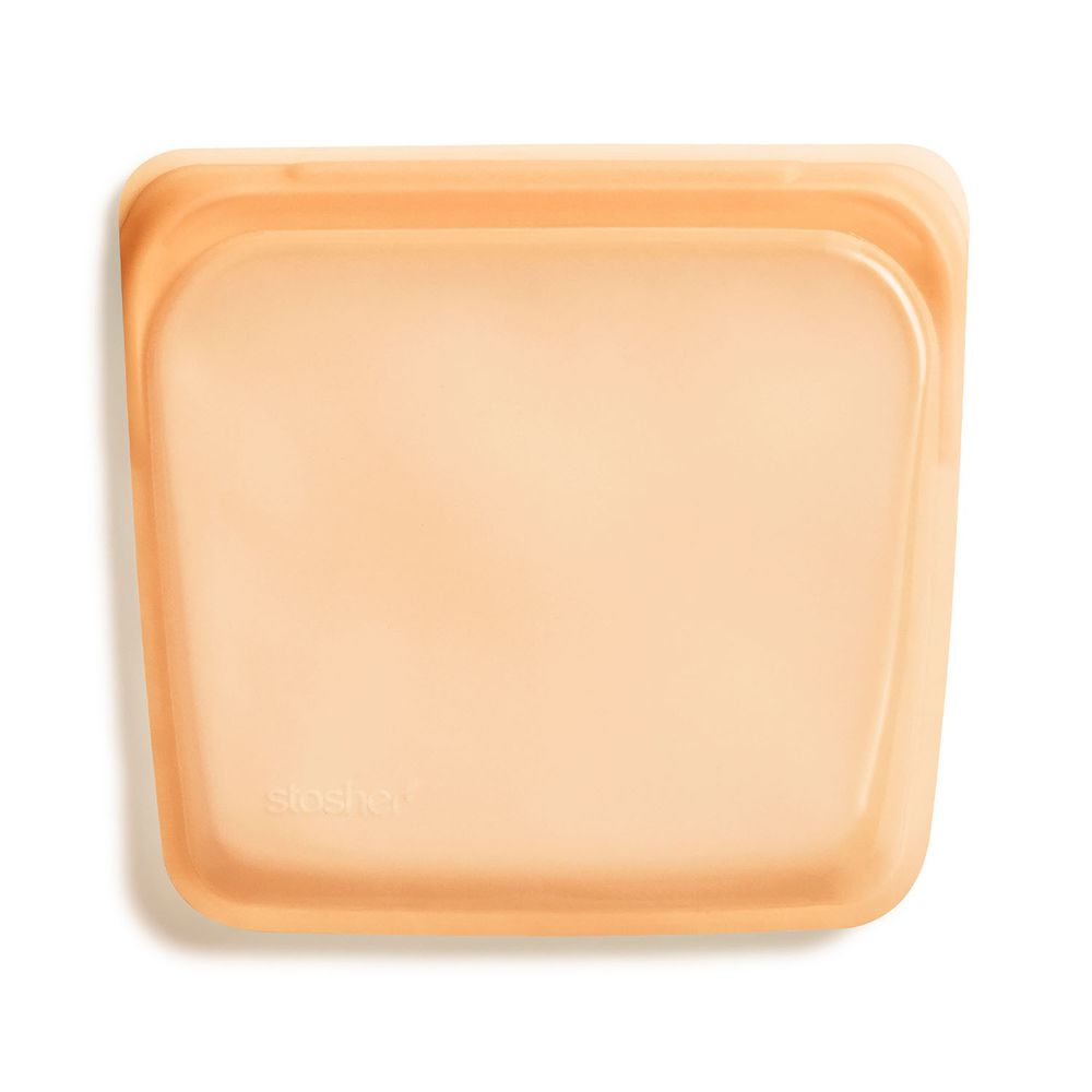 美國 Stasher - 食品級白金矽膠密封食物袋-方形-橙 (450ml)