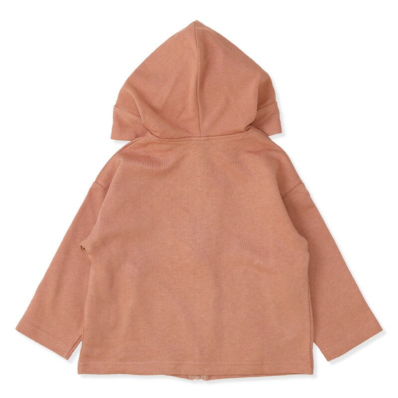 日本 ZOOLAND - 純棉動物耳朵薄外套-狐狸-橘