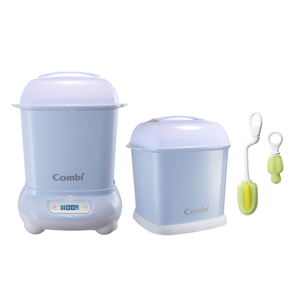 日本 Combi - Pro 360高效消毒烘乾鍋-超值優惠組 H-靜謐藍-消毒鍋+保管箱+刷具組
