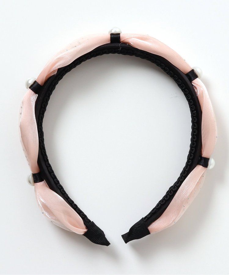 日本 apres les cours - 公主薄紗珍珠編織髮箍-象牙白