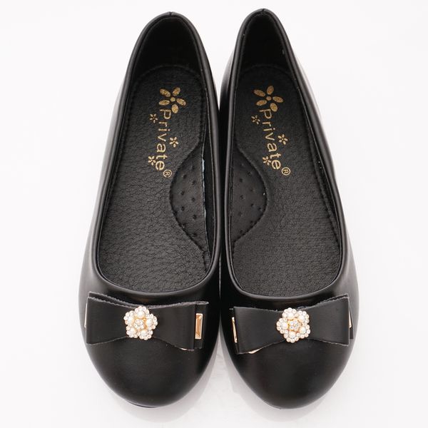 PV日式私藏 - 專櫃童鞋-鑽飾蝴蝶結公主鞋款(中小童段)-黑