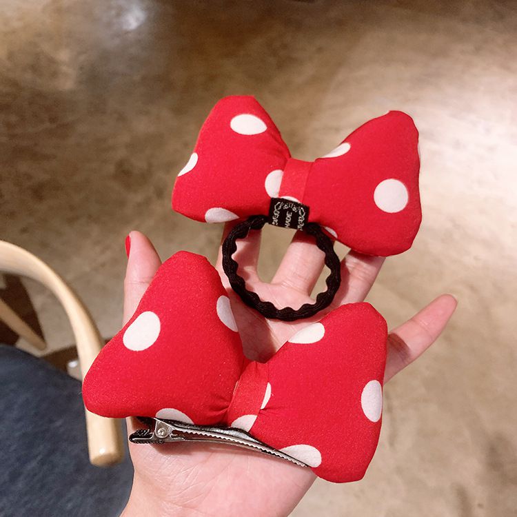 立體蝴蝶結兒童髮夾-紅色