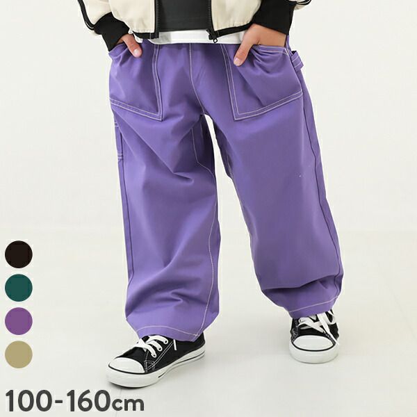 日本 devirock - 獨特縫線大口袋寬版畫家褲-紫