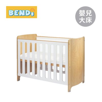 BENDi - i-Lu Wood 透視圓弧嬰兒大床 無升降單側透明側板 (床架+舒眠床墊)