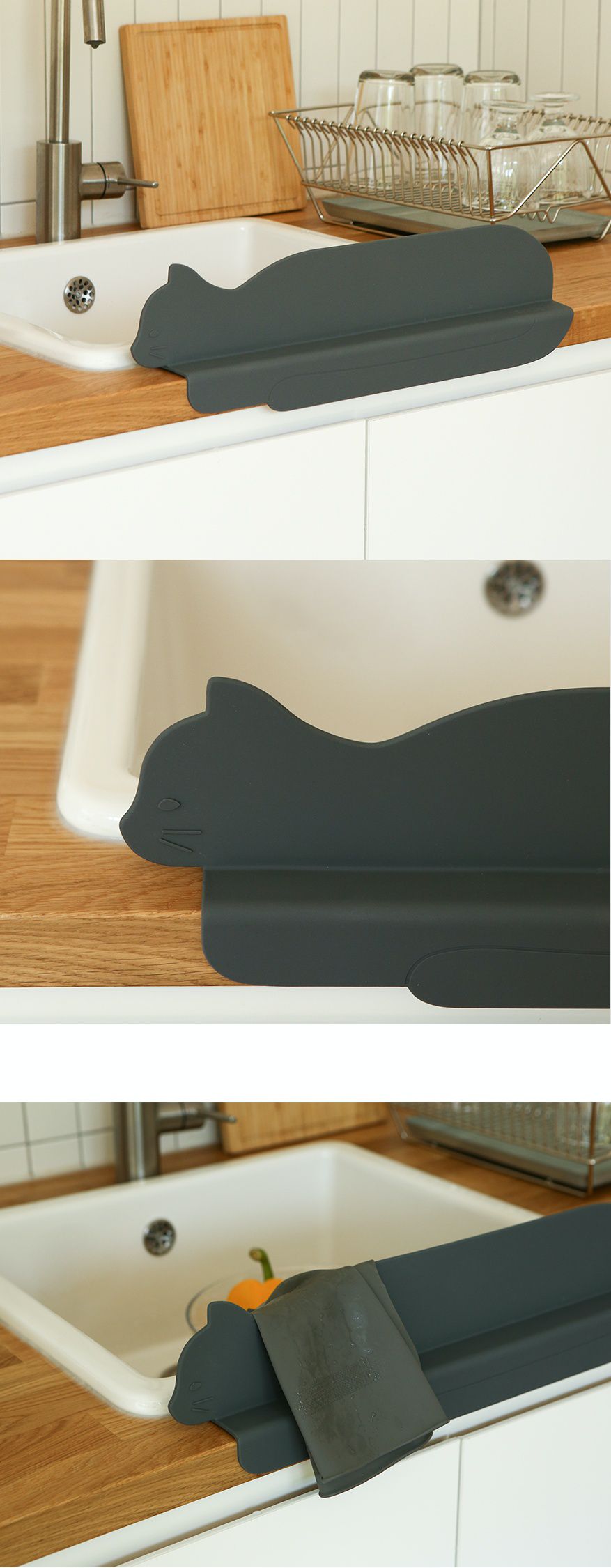 韓國 Daily Like - 矽膠吸盤擋水片-臘腸狗 (長50cm, 寬6cm, 高15.5cm)