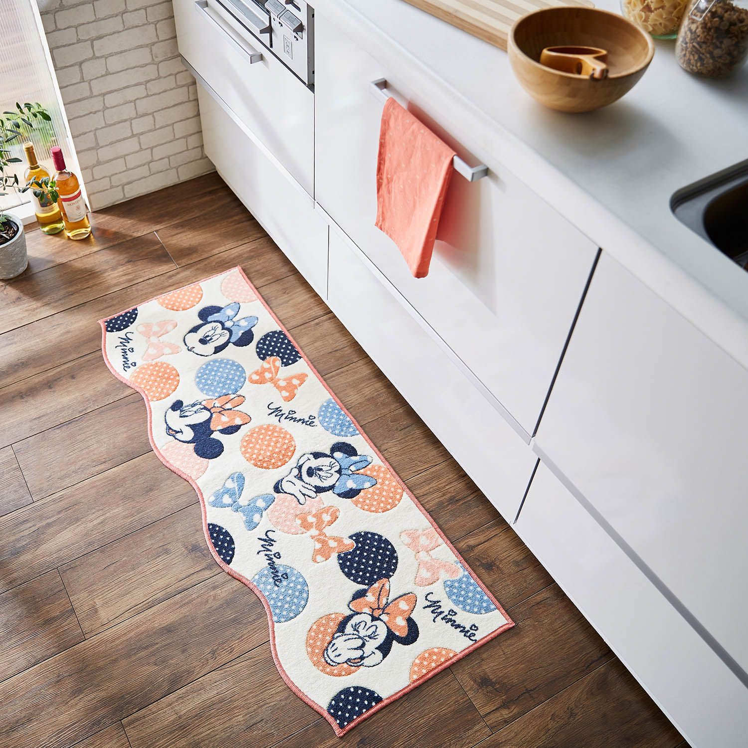 日本千趣會 - mini labo 去泥污腳踏墊-法蘭西花朵-藍綠