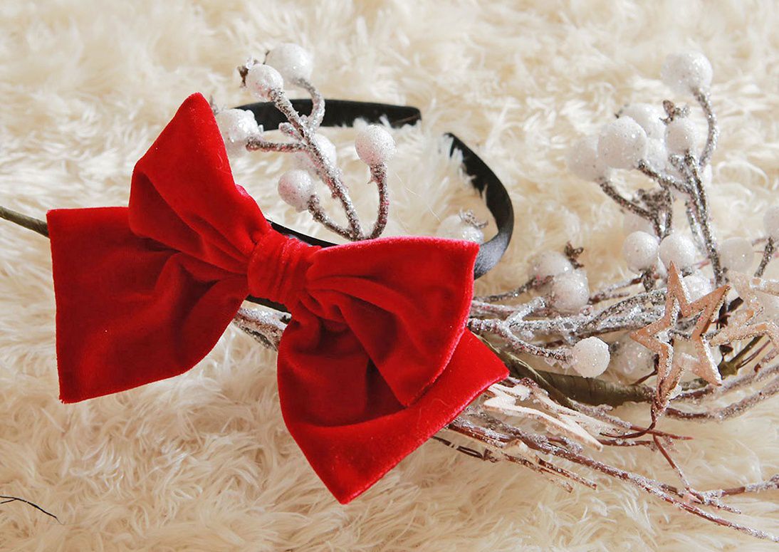 韓國 PuellaFLO - 大紅蝴蝶結髮箍