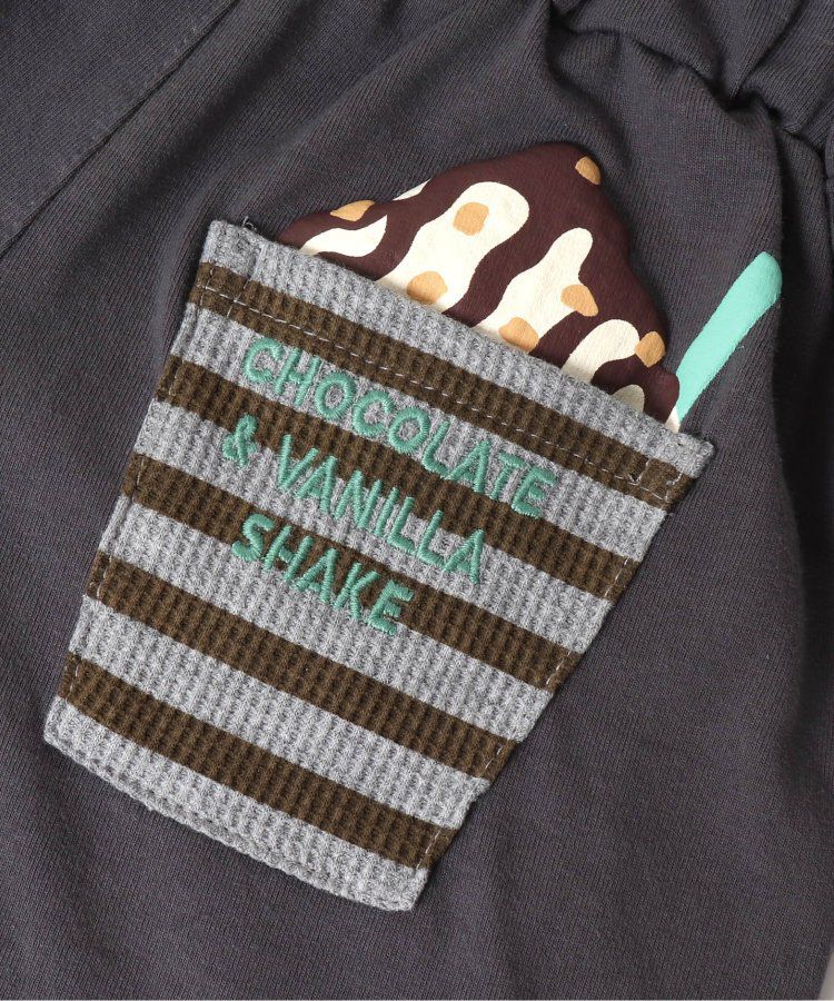 日本 BREEZE - 奶昔造型口袋膝上短褲-草莓-粉紅