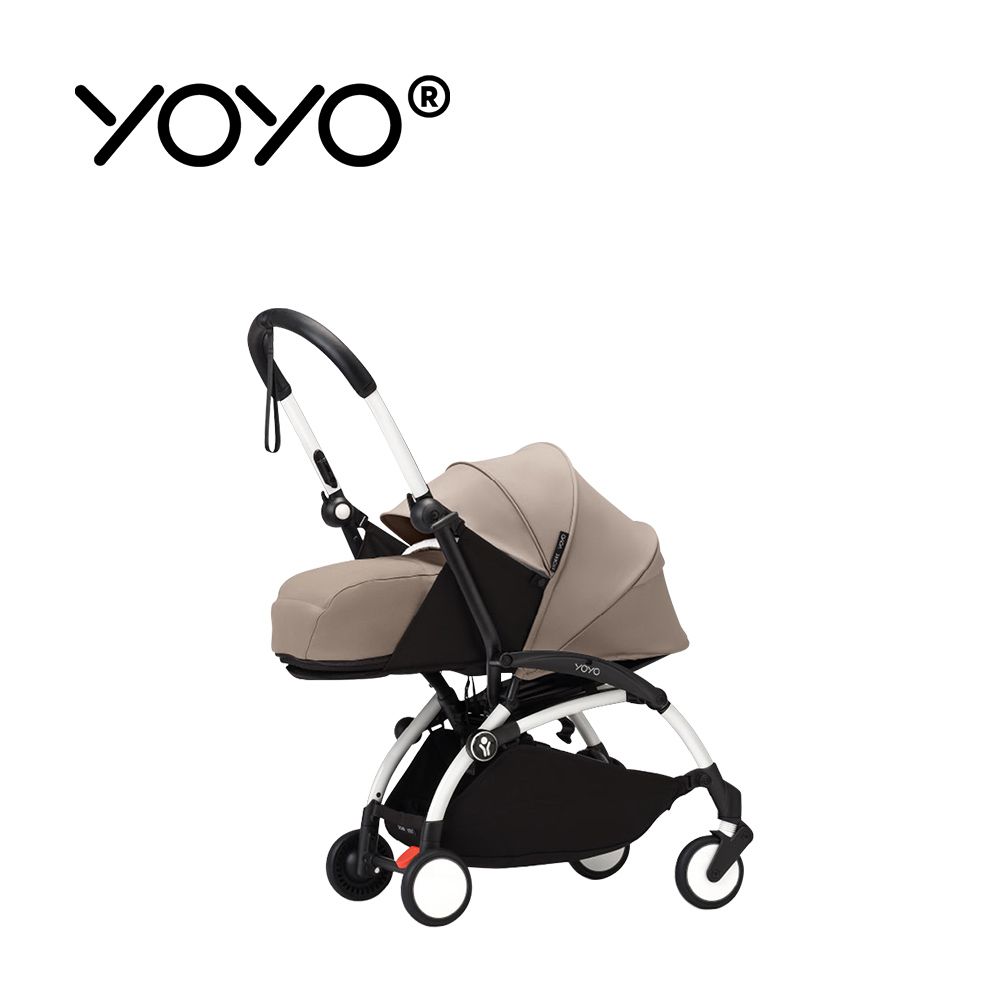 YOYO³ 0+推車組合-(含車架)-白色車架+卡其色