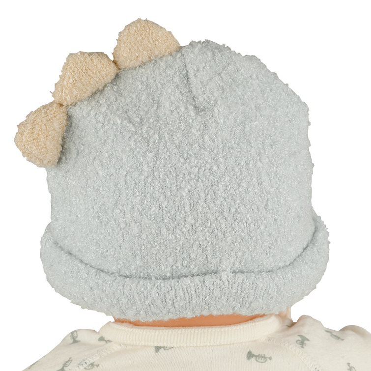 akachan honpo - 針織帽 柔軟、毛茸茸-恐龍-藍色 (42~46cm)