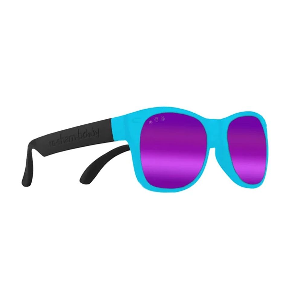 美國 Roshambo - Roshambo繽紛視界 時尚墨鏡-寶寶款-藍黑雙色-偏光鏡片紫 (0-3Y)