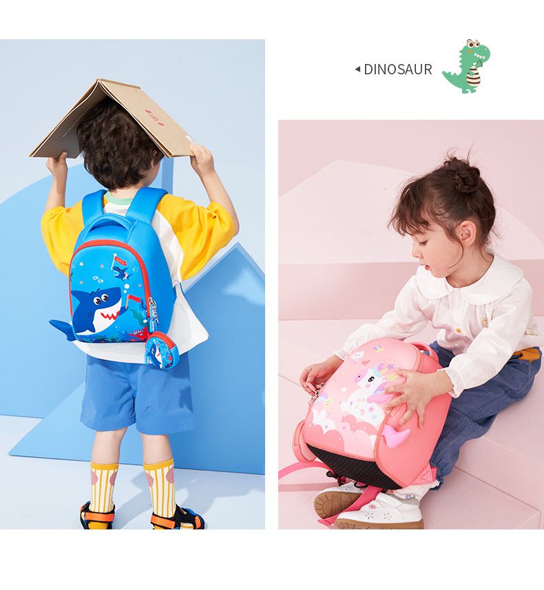 kocotree - 立體造型背包_小碼(附零錢包+走失繩)-藍色鯊魚