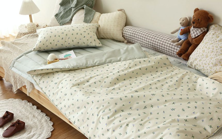 韓國 Prielle - 純棉分離式睡袋(無拉鍊)-萌萌動物-附防水睡袋收納袋