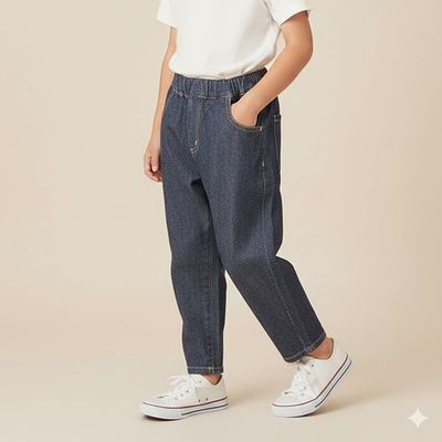 akachan honpo - 寬版錐形褲-深藍色