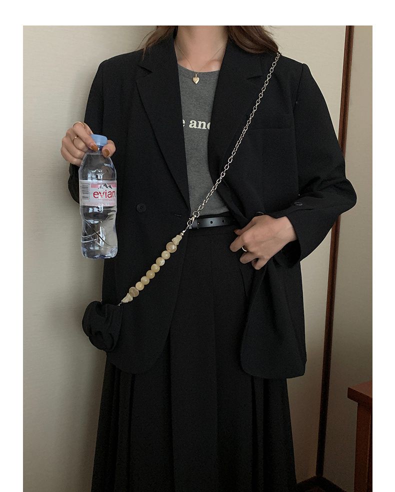 寬鬆顯瘦西裝小外套(送小包包)-卡其綠 (均碼)