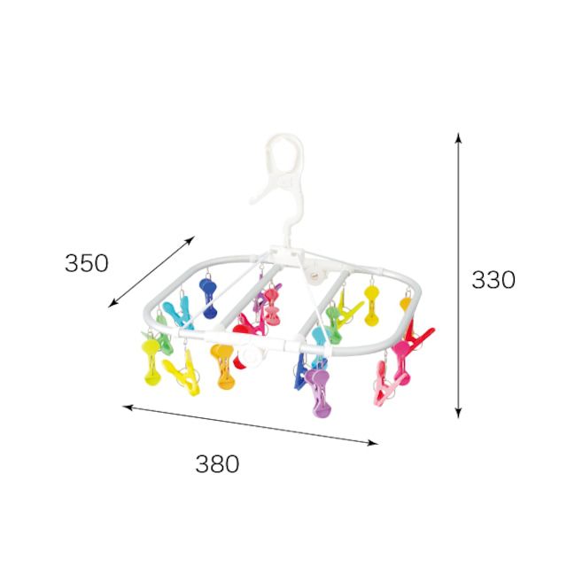 日本代購 - 熱銷定番 SUNNY系列彩虹可折疊衣架-20小夾組 (38×35×33cm)