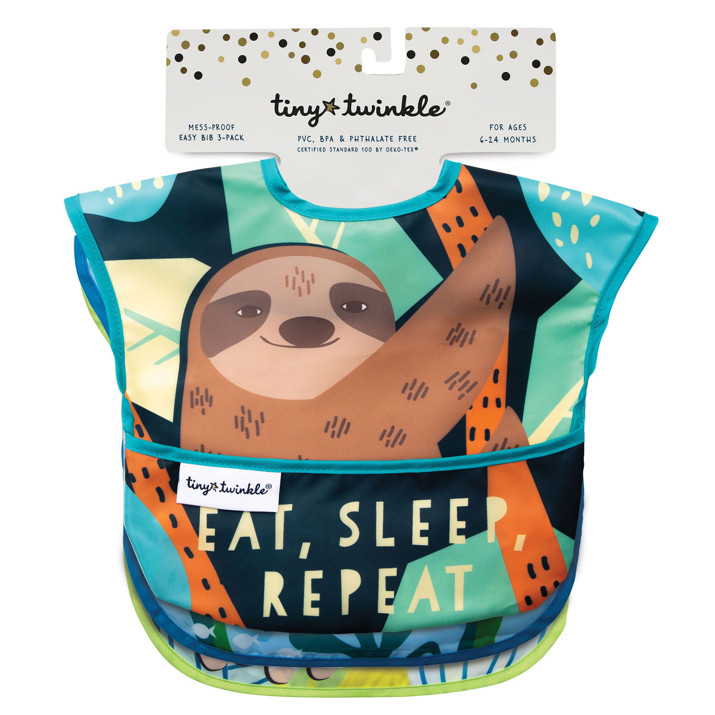 美國 tiny twinkle - 高級防水圍兜3入組-動物組