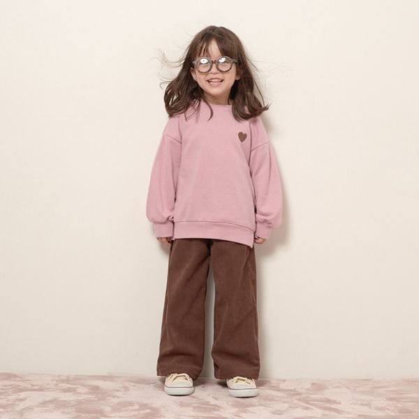 日本 Lycee mine - 小蝴蝶結燈芯絨寬版長褲-摩卡