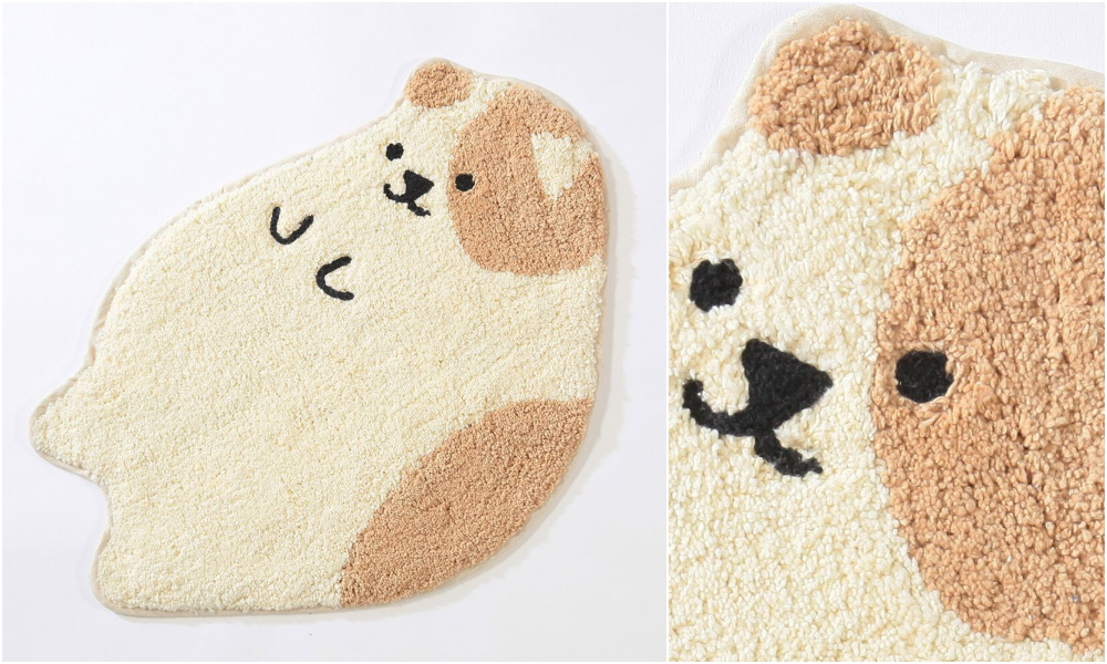 日本代購 - 造型腳踏墊-慵懶貓咪-米 (約41x45cm)