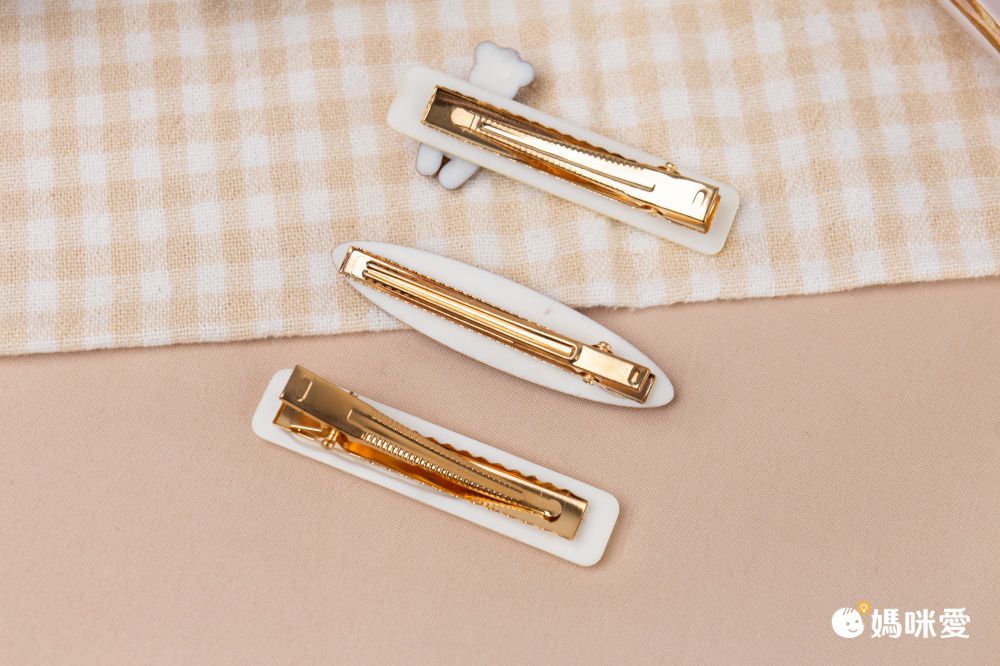 甜美造型兒童髮夾-miu貓咪-米白色