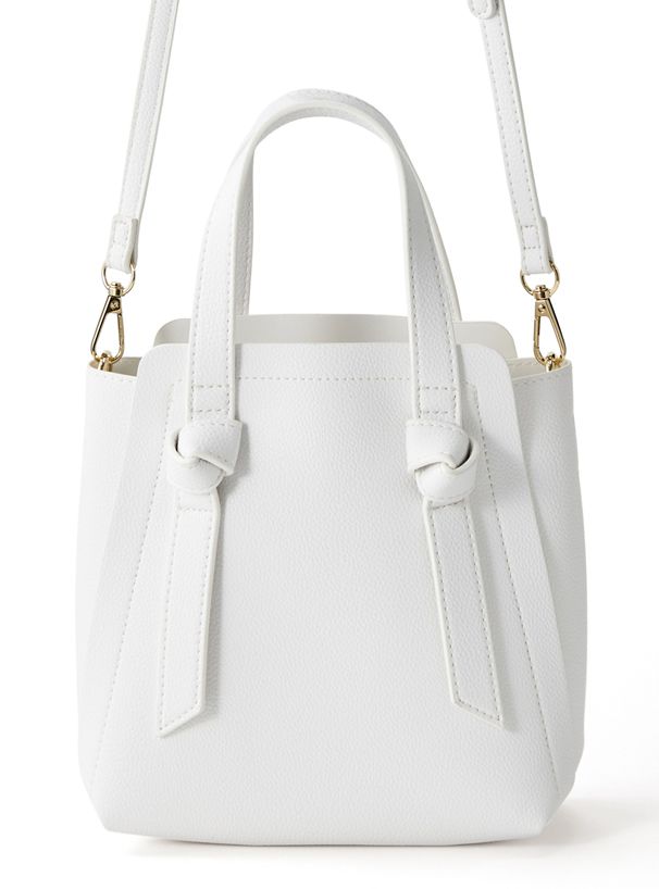 日本 GRL - 簡約紐結造型側背包/手提包-粉 (F)