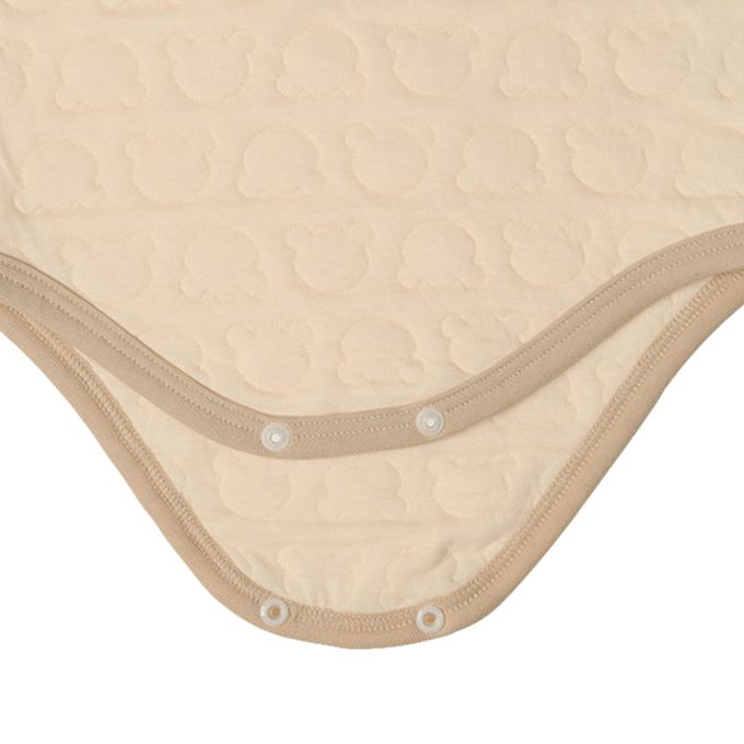 akachan honpo - 長袖包屁衣家居服-保暖鋪棉 小熊-淺卡其色