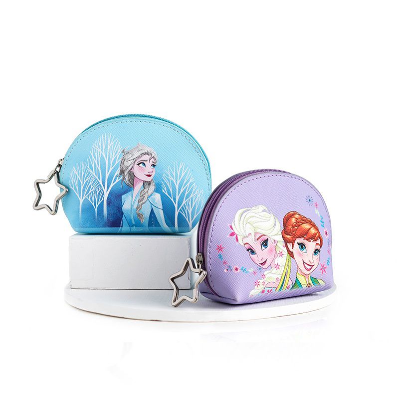 零錢收納小包-卡通艾莎-藍色