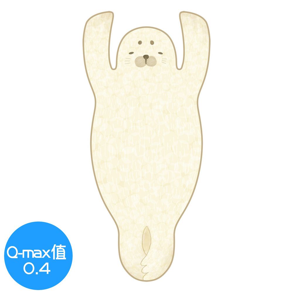 日本 TOYO CASE - 造型接觸涼感毯-海豹-灰米 (約82x177cm)