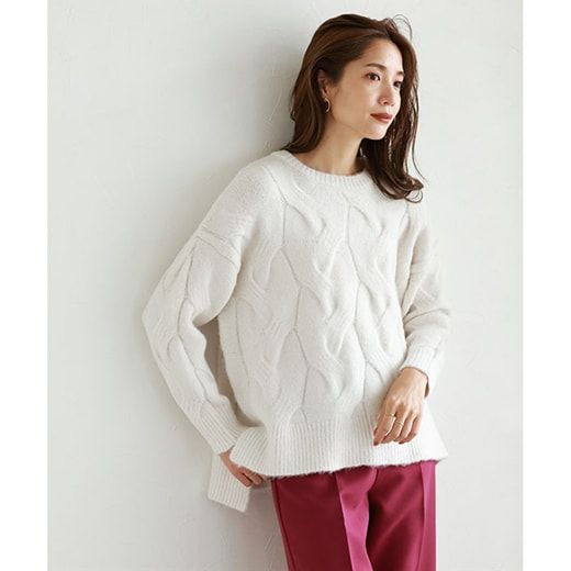 日本 Pierrot - 柔軟波浪紋針織毛衣-簡約黑