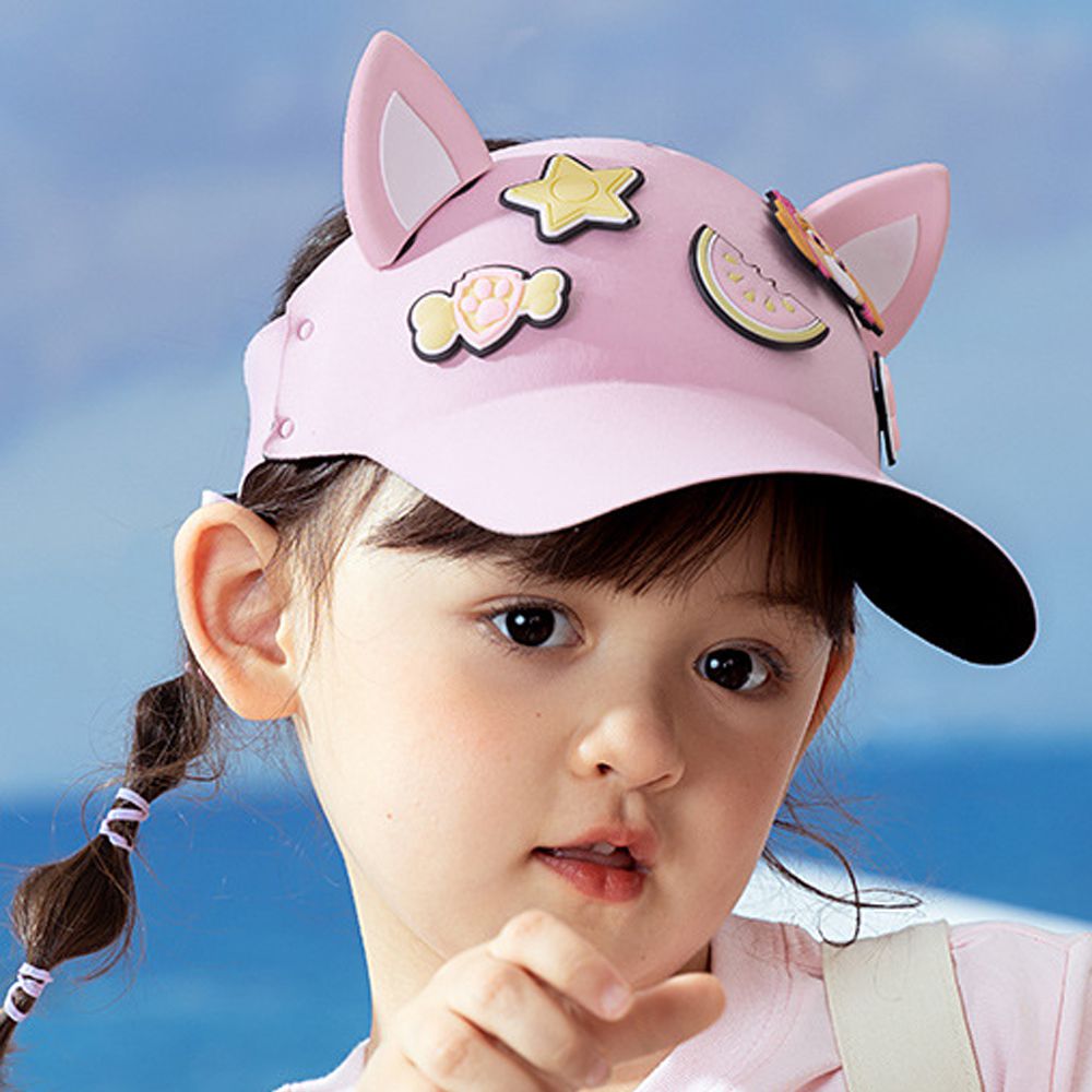 UPF50+立體造型遮陽帽-卡通人物天天-淺粉 (52-58cm)