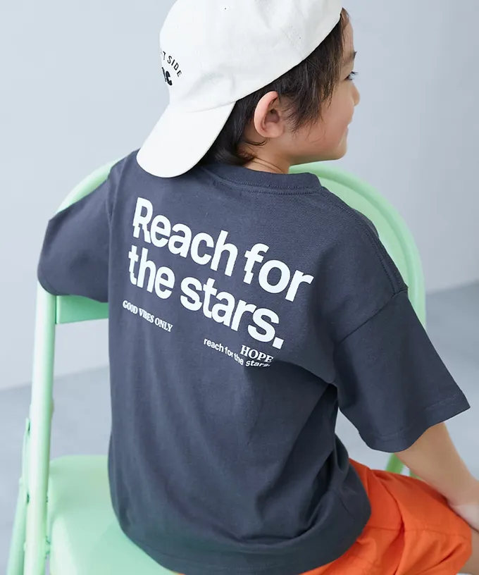 日本 devirock - 100%棉 定番印花短袖上衣-咖啡拿鐵-灰棕