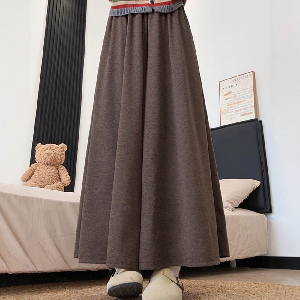 雲感親膚瘦瘦裙褲-有口袋(可選長度)-優雅咖啡