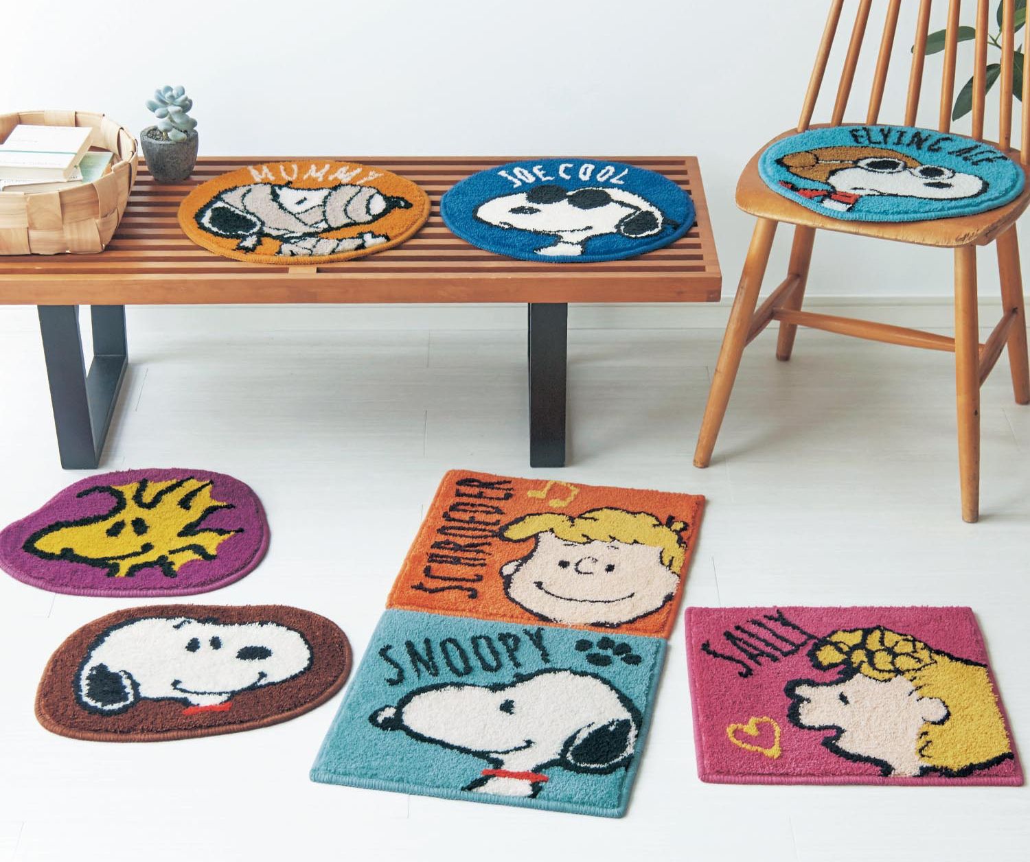 日本千趣會 - 史努比 止滑腳踏墊/坐墊-方形-藍 (38x38cm)