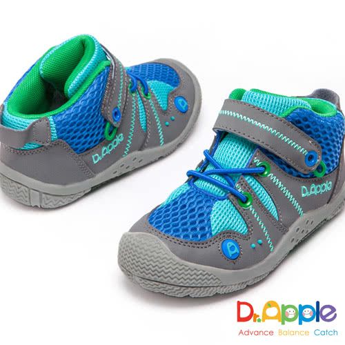Dr. Apple - 機能童鞋_拼接網布帥氣短筒運動鞋-藍