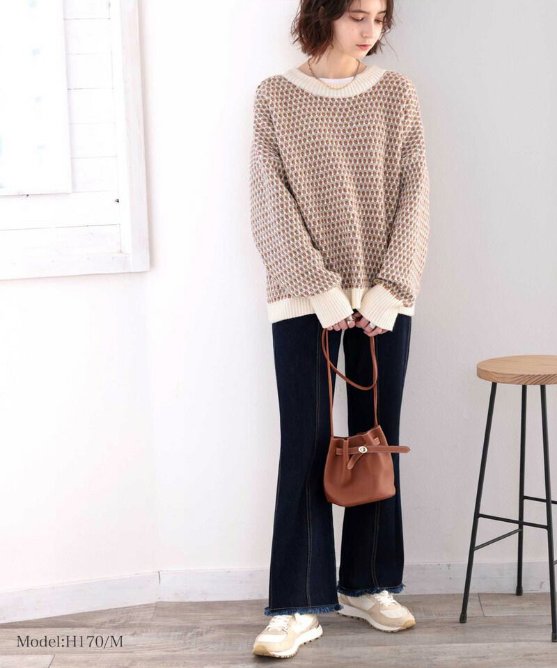 日本 Classical Elf - 復古緹花前後穿2Way滾邊針織上衣-黑灰系