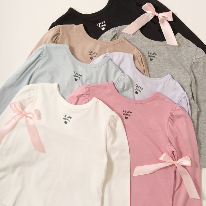 日本 Lycee mine - 100%棉 前後兩穿荷葉邊長袖上衣-淺棕