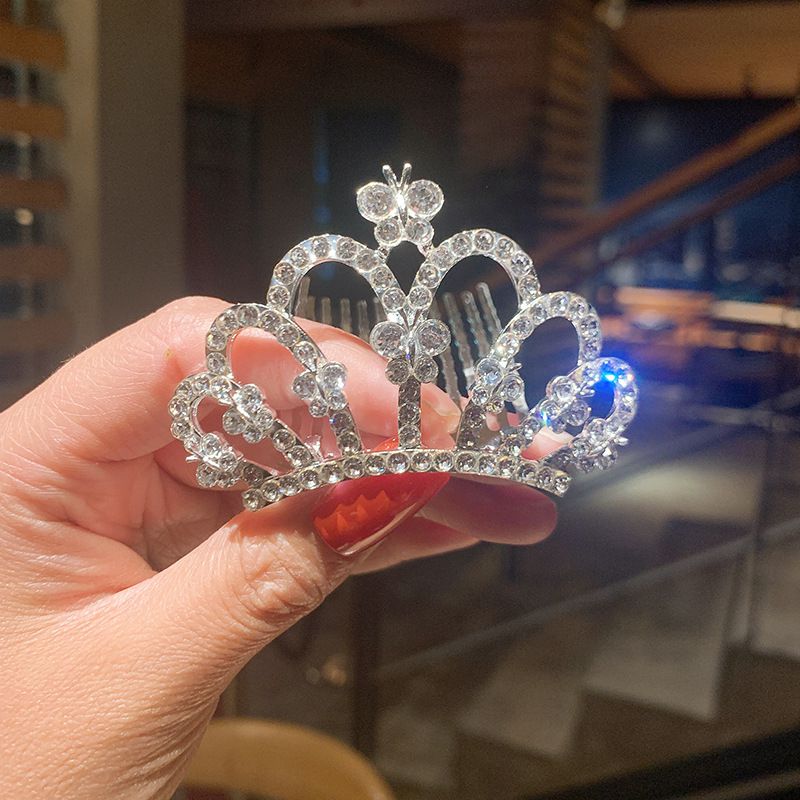 公主風水鑽髮梳簪/髮箍-彩色皇冠 (7.5x4.6cm)