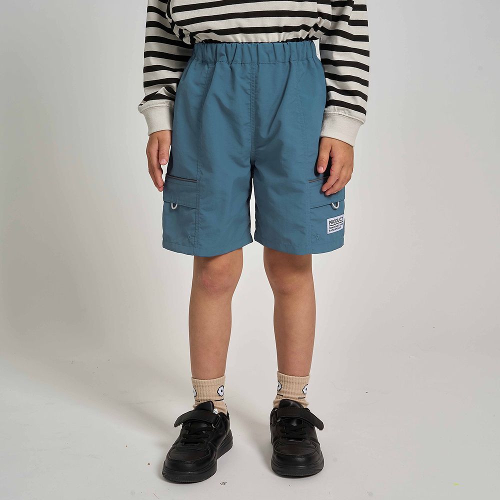 抗汙防潑水 機能玩耍側口袋短褲-土耳其藍