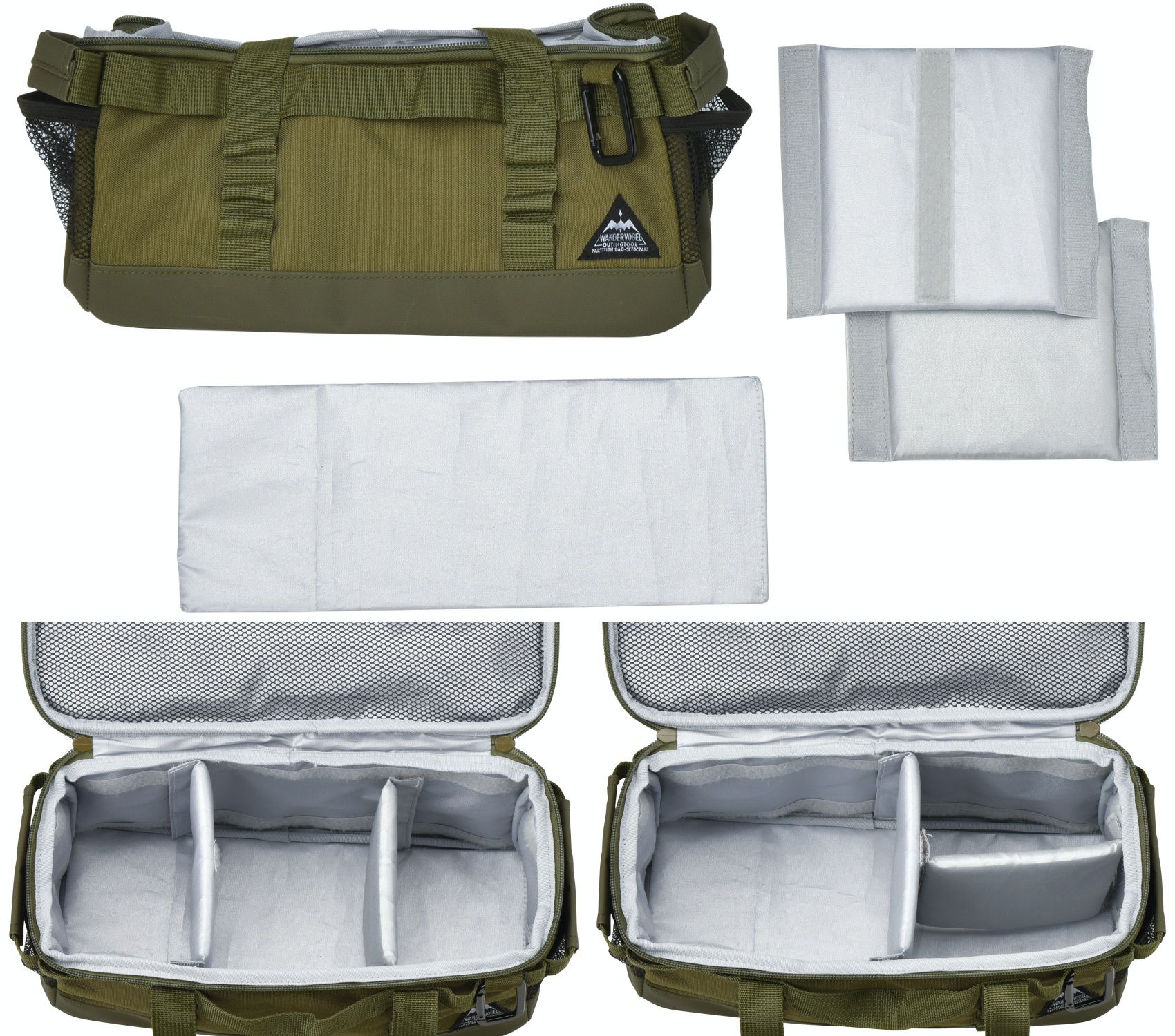 日本 Seto Craft - 露營風 方形保溫保冷提袋(附隔層*2)-黃 (S(29x12x14cm))-5L