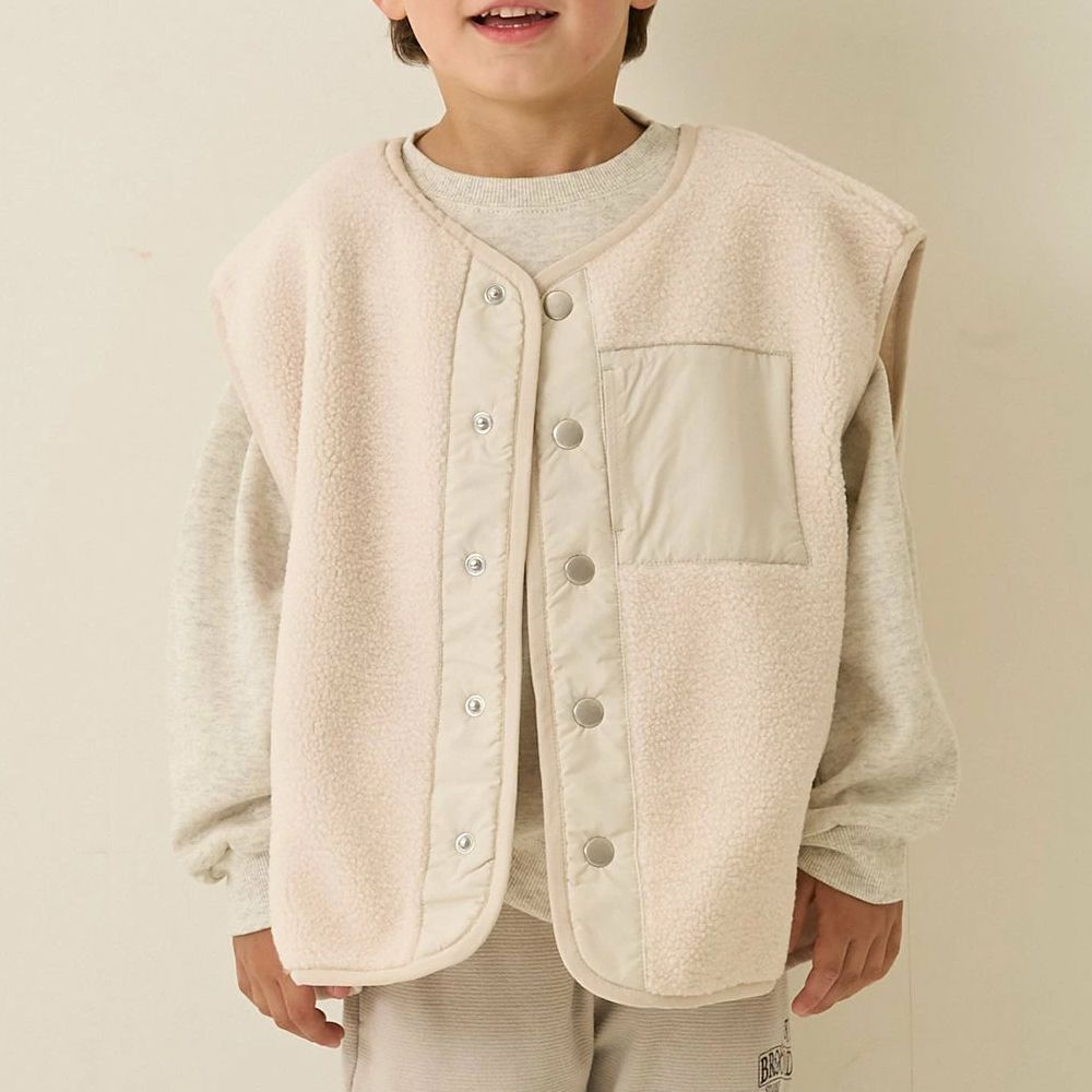 可愛毛毛保暖背心-白