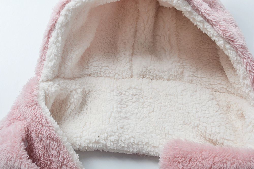 毛絨絨圍脖一體帽-熊熊耳朵-淺咖啡色 (M(約3歲到8歲))