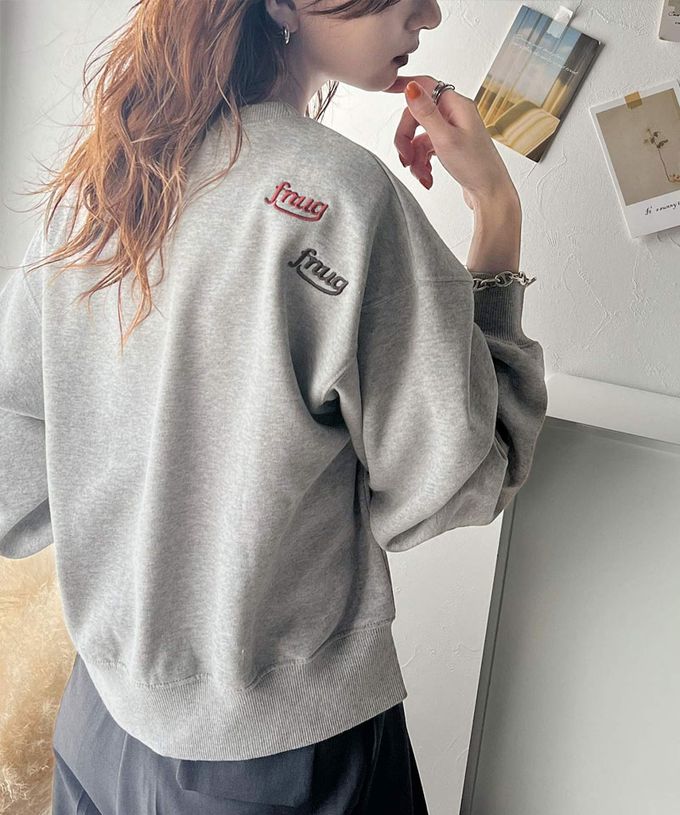 日本 Classical Elf - Java 裏起毛隨性logo長袖上衣-淺灰