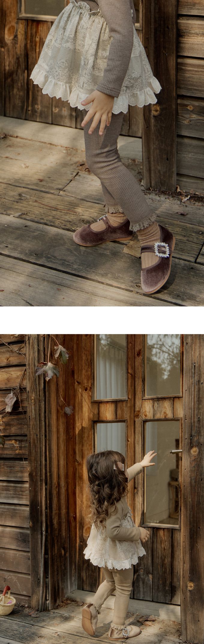 韓國 Puellaflo - 鬆緊腰直坑條彈性內搭褲-灰綠