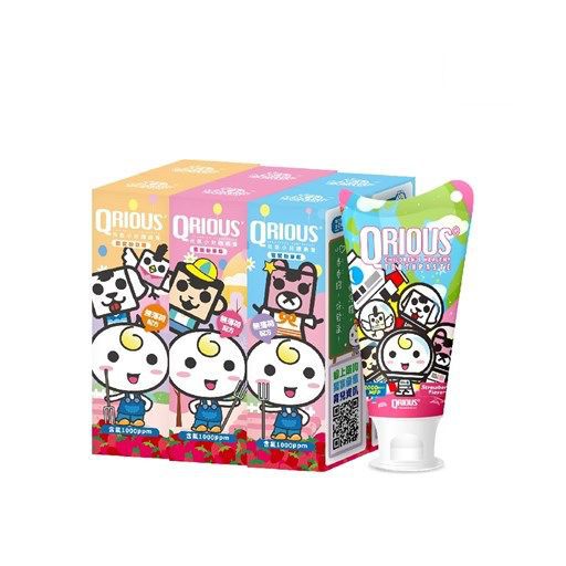 QRIOUS®奇瑞斯 - 雙效紫錐菊護齒膏(2入)-草莓*1+黃金柚*1-(外包裝款式隨機出貨) (含氟量1000ppm)-60g