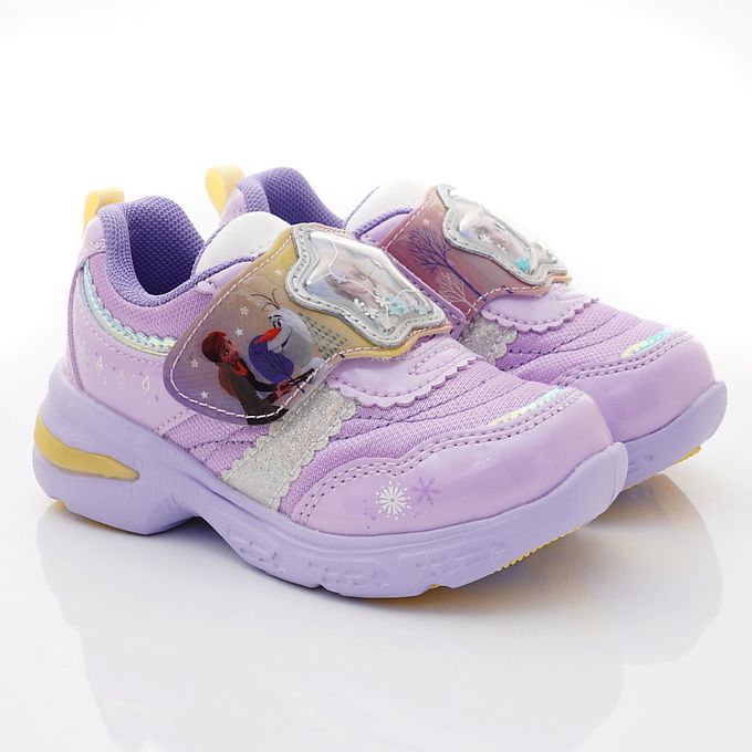 Moonstar日本月星 - 冰雪奇緣電燈鞋(中小童)-機能運動鞋-紫