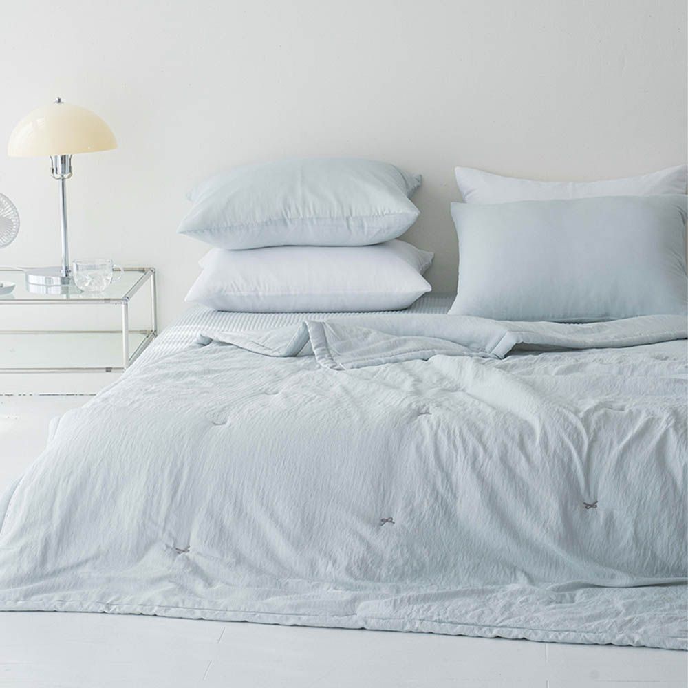 廣藏市場 韓國製接觸涼感舒眠涼被-迷你蝴蝶結-薄荷藍