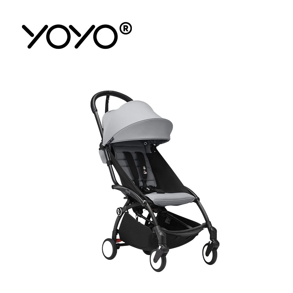YOYO² 法國 6+ 推車組合(含車架)-黑色車架+岩石灰