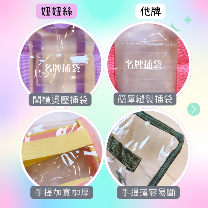 妞妞絲 - 透明收納袋-草莓粉 (S)