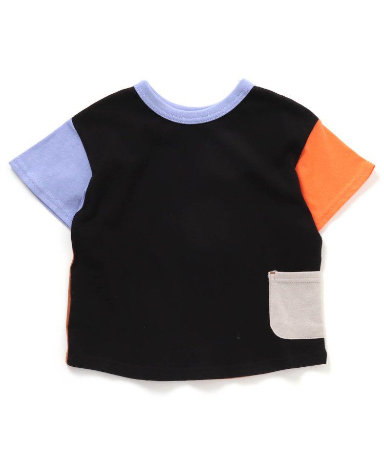 日本 BREEZE - 正反OK！圓領印花短袖上衣-線性-黑