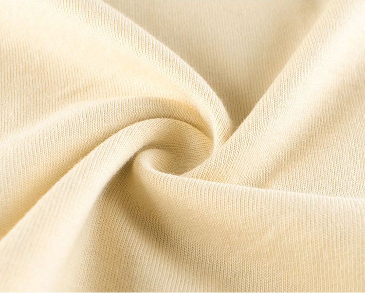 純棉圓領薄長袖上衣-cool熊熊-杏色